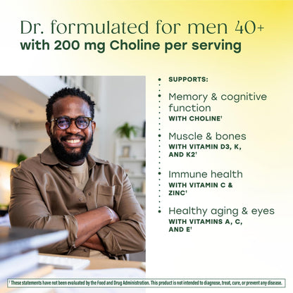 MegaFood Men's 40+ Advanced Multivitamin for Men - Dr-Formulated - Choline, Vitamin B, Vitamin C, Vitamin D, Zinc & Real Food MegaFoodBuy Supplements Australia