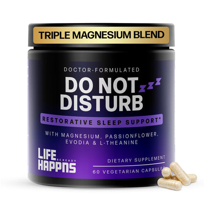 Doctor Formulated Triple Magnesium for Sleep, Calm & Relaxation with Chelated Magnesium Glycinate, L-Theanine, Passionflower & Evodia – Non-Habit, No Melatonin Magnesium Sleep Aid Support Supplement LIFE HAPPNS BE READYBuy Supplements Australia