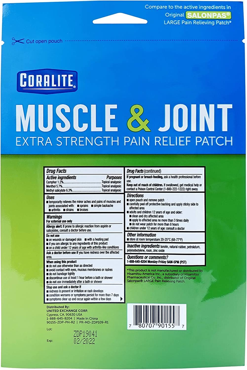 Great Lakes Wholesale 8070790155 2Ct Heat Pain Patch Health Products CoraliteBuy Supplements Australia