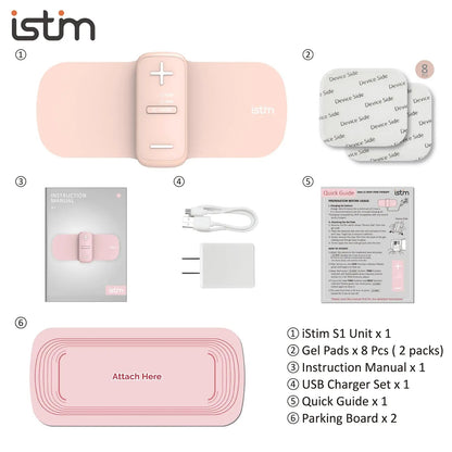 iStim S1 Wireless TENS Unit for Menstrual Relief – Period Pain Relief Device for Period Cramps and Back Pain, TENS Machine with Heat, Rechargeable Drug-Free TENS Massager with Japanese Gel Pads iSTIMBuy Supplements Australia