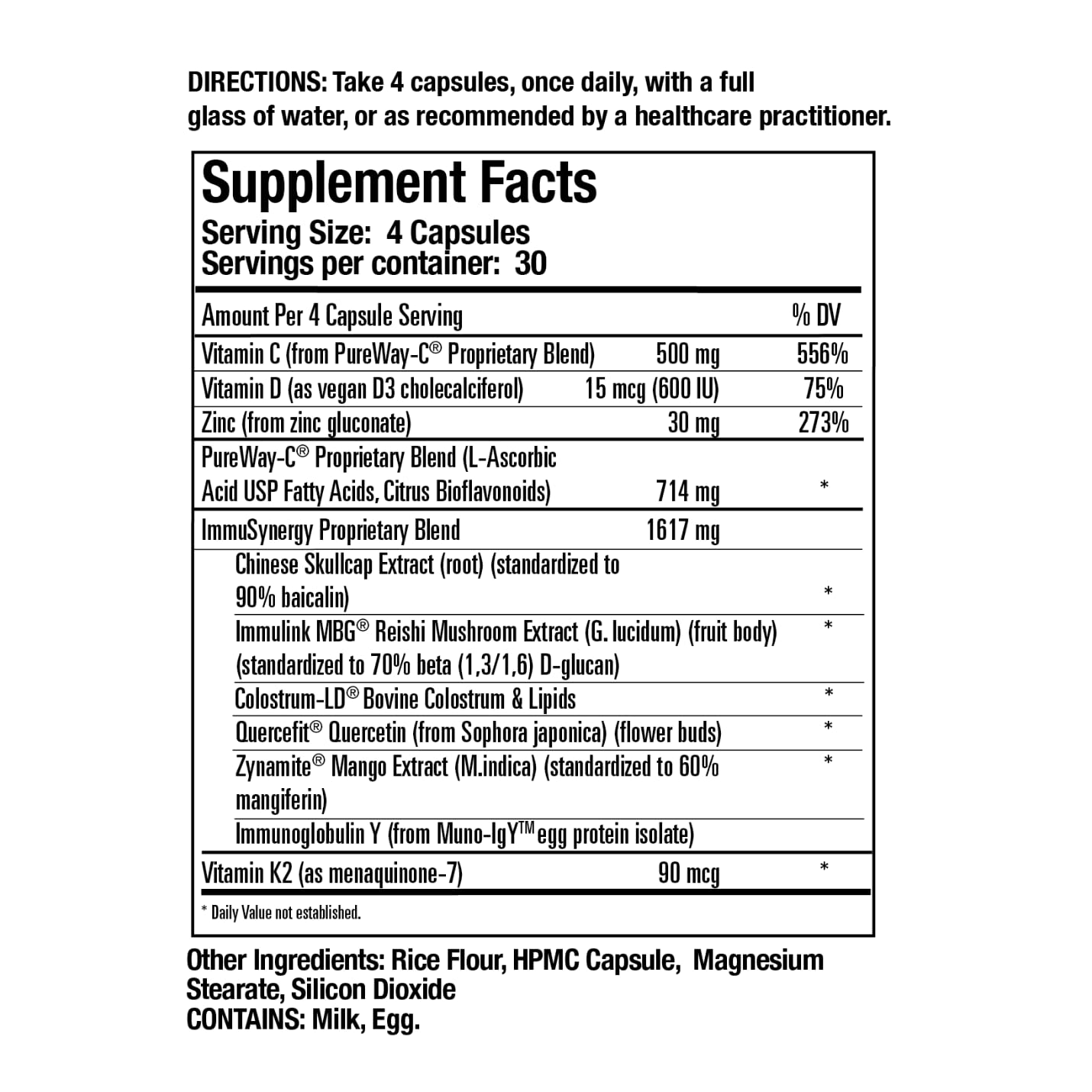 Colostrum-LD ImmuSynergy 10 Capsules - 120 Count-Immune Fortifying Ingredients - Vitamin C, D3, Zinc, Beta Glucan, Quercetin GastroDefenseBuy Supplements Australia