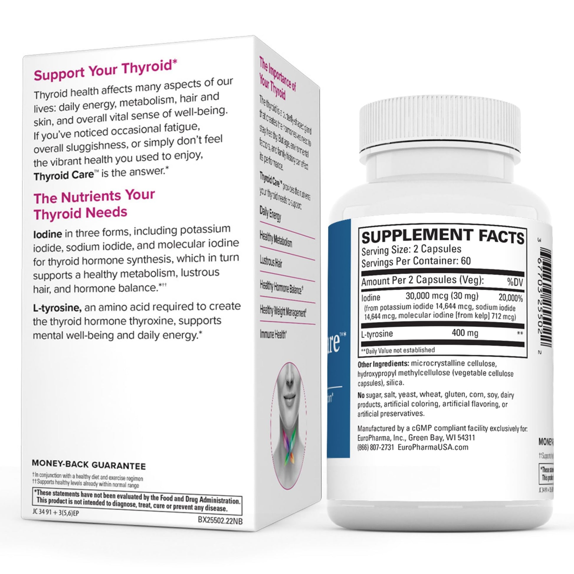Terry Naturally Thyroid Care - 120 Capsules - Complete Metabolic Function - with Iodine Terry NaturallyBuy Supplements Australia
