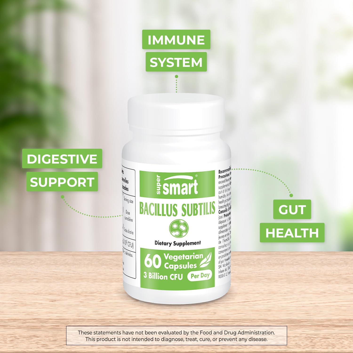 Supersmart - Bacillus Subtilis 3 Billion CFU per Day (High Potency) - Spore Probiotic SupersmartBuy Supplements Australia