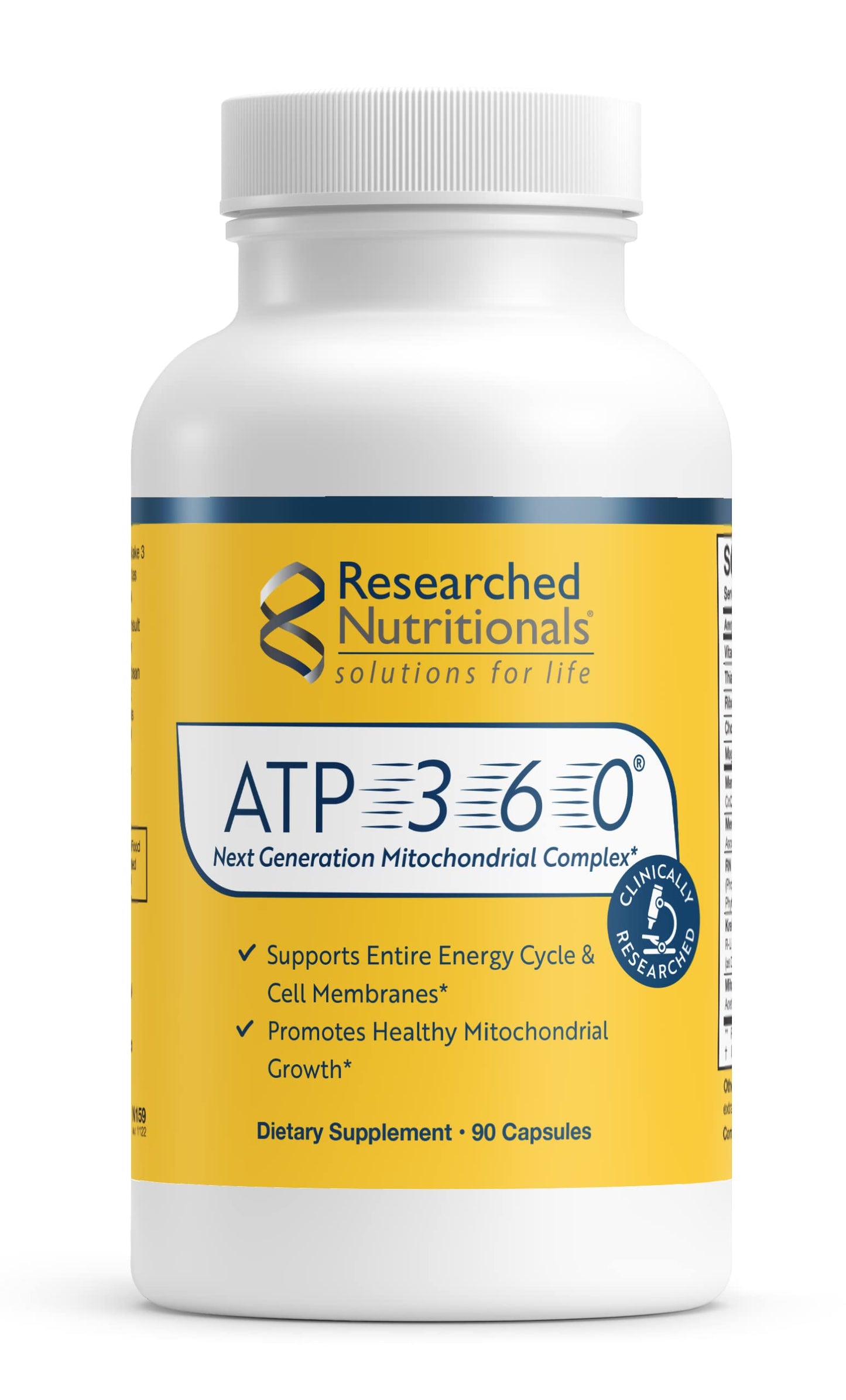 Researched Nutritionals ATP 360 - Mitochondrial Supplements to Support Entire Energy Cycle & Cell Membranes - Clinically Researched ATP Supplements, High Dose CoQ10, R-Lipoic Acid & PQQ, 90 Capsules Researched NutritionalsBuy Supplements Australia