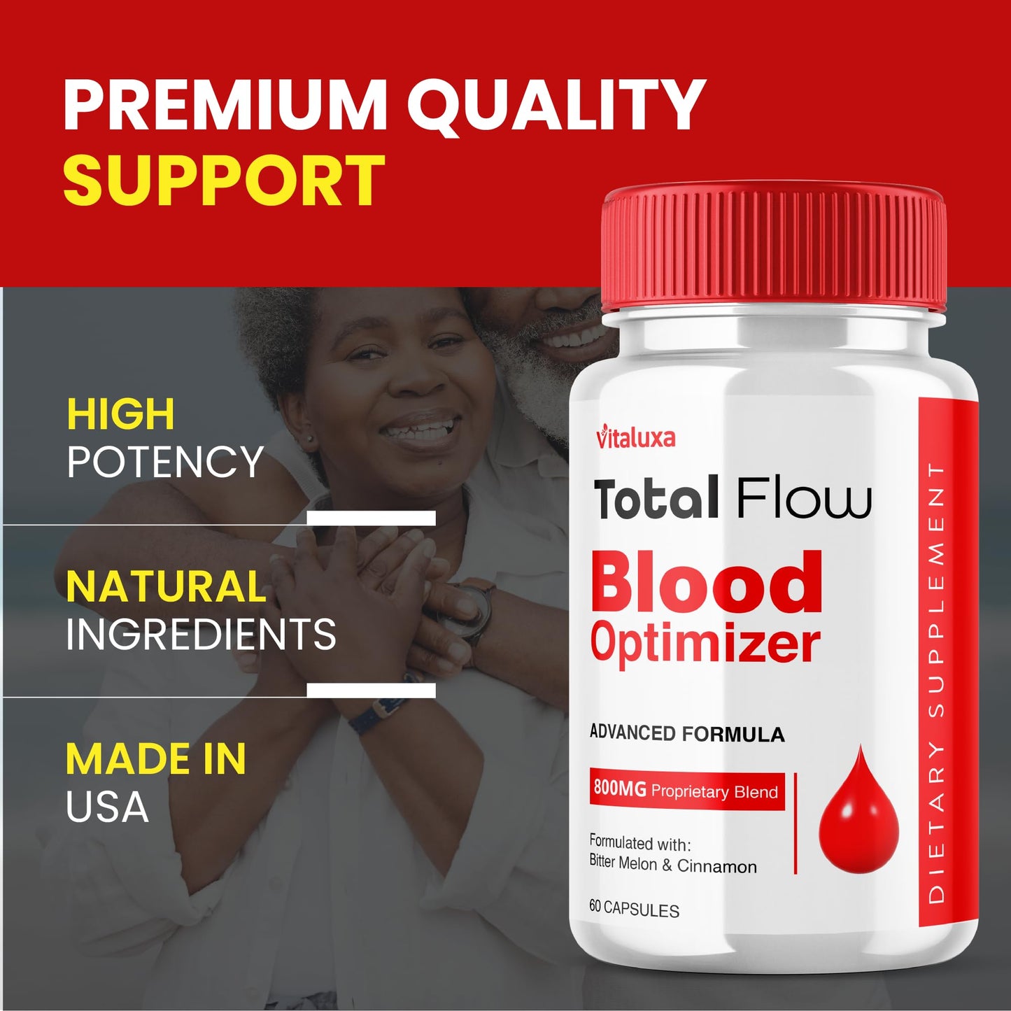 Total Flow Blood Balance, TotalFlow Blood Support Capsules Supplement Advanced Formula All Natural Optimizer Maximum Strength Daily Health Wellness, TotalFlo Premium Blend Pills (60 Capsules) VitaluxaBuy Supplements Australia