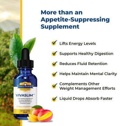 Simple Promise - VivaSlim - Natural Liquid Drops with African Mango, 2 fl oz Simple PromiseBuy Supplements Australia