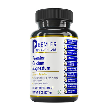 Premier Research Labs Calcium Magnesium Powder - Natural Coral Calcium Powder for Bone Health, Mix with Water for Alkaline PH Balance - 8 oz Premier Research LabsBuy Supplements Australia