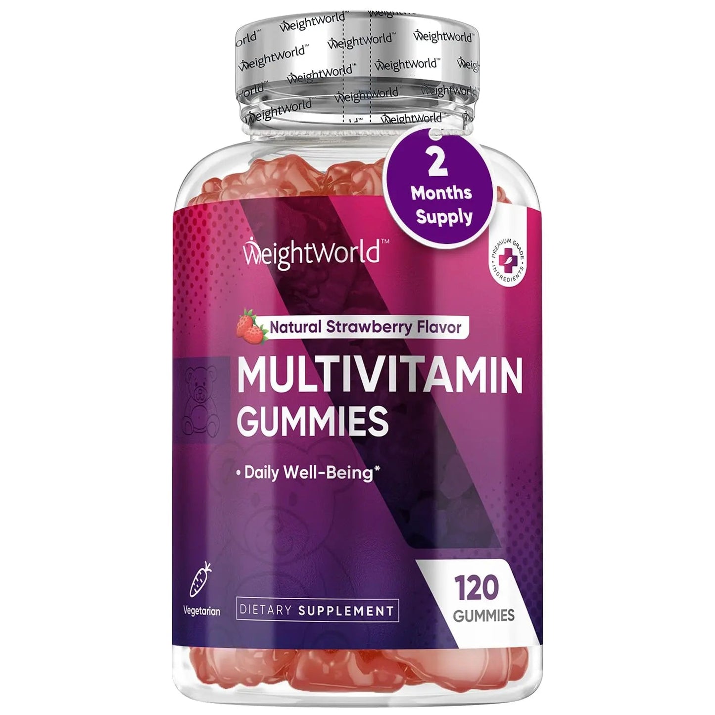 WeightWorld Adult Multivitamin Gummies for Women & Men of All Age - Halal-Suitable with Key Ingredients Like Vitamin A, C, D3, B6, B12 & Biotin WeightWorld