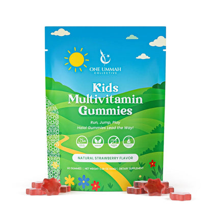 Halal Certified Kids Multivitamin Gummies - Sugar Free, Easy Digestion & High Absorption - Packed with Essential Nutrients One Ummah