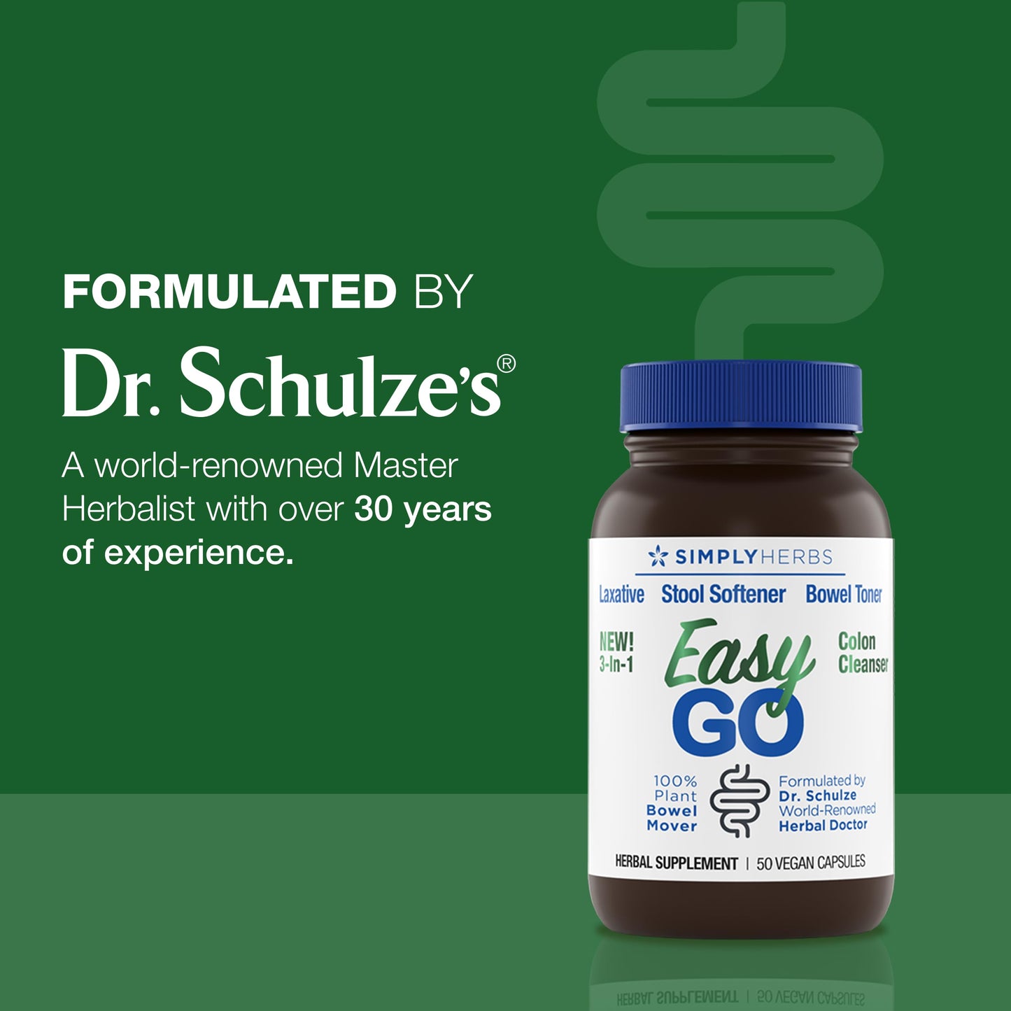 Simply Herbs Easy Go Bowel Mover - Adult Cleansing Supplement for Colon Health Support - Bowel Movement Aid - Stool Softener - Daily-Use Laxative - Plant-Based Ingredients - Vegan - 50 Count Dr. Schulze'sBuy Supplements Australia