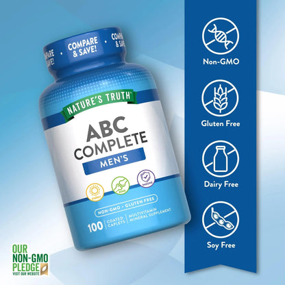 Nature's Truth Multivitamin for Men | with Iron, Vitamins A, C, D & E | 100 Caplets | Non-GMO & Gluten Free for Adults Nature's Truth