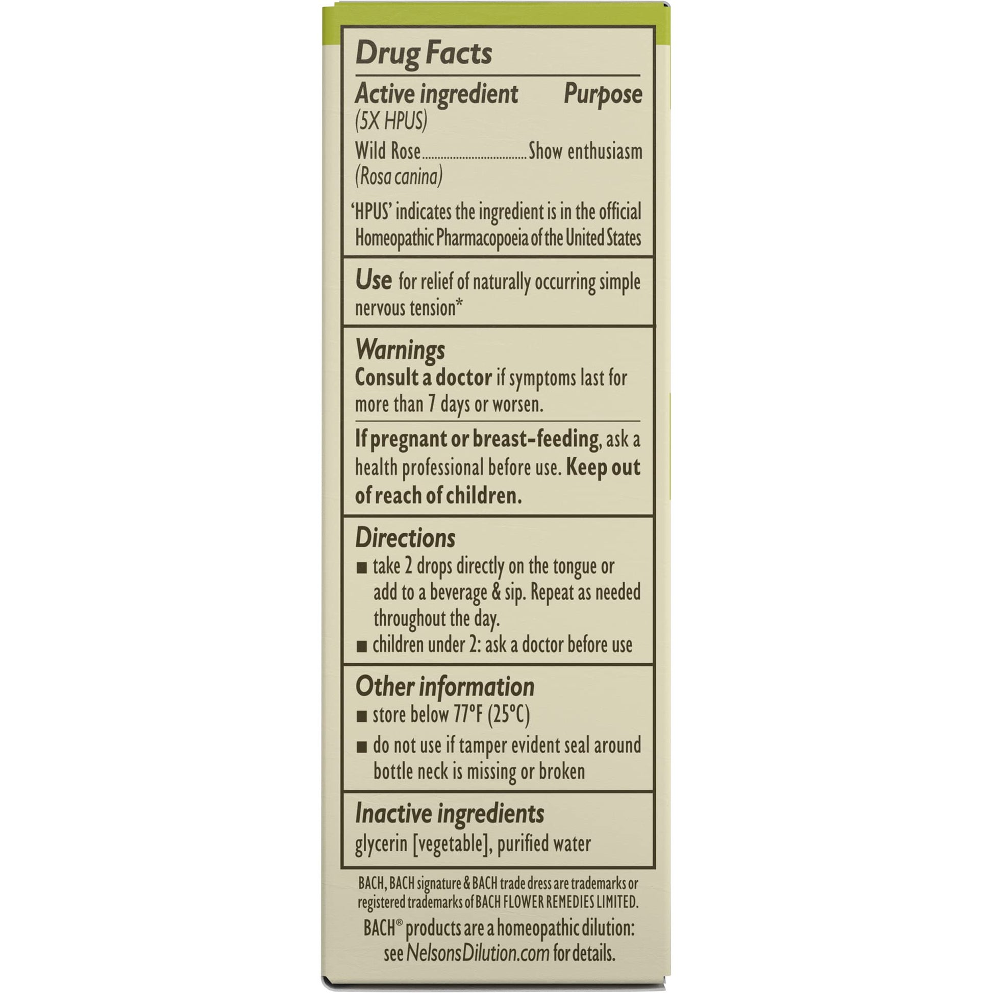 Bach Original Flower Remedies, Wild Rose for Enthusiasm (Non-Alcohol Formula), Natural Homeopathic BachBuy Supplements Australia