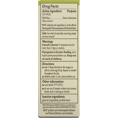 Bach Original Flower Remedies, Wild Rose for Enthusiasm (Non-Alcohol Formula), Natural Homeopathic BachBuy Supplements Australia