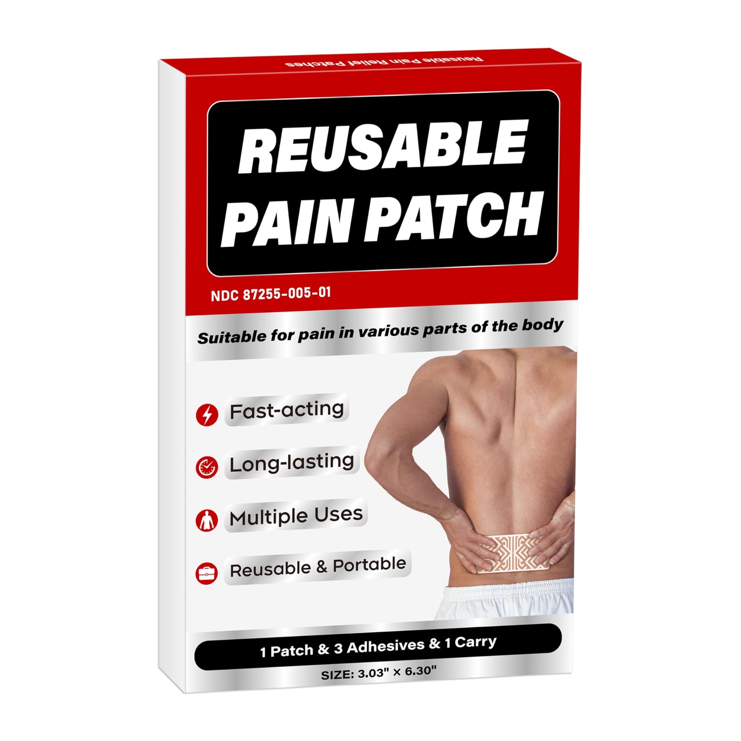 XAYIUIYAX Menthol Pain Patches, Cooling Pain Relief for Sore Muscle Relief - Includes 3 Adhesives, 1 Patch & 1 Carry Case - Relief Back, Shoulder & More - 3.03" × 6.30" XAYIUIYAXBuy Supplements Australia