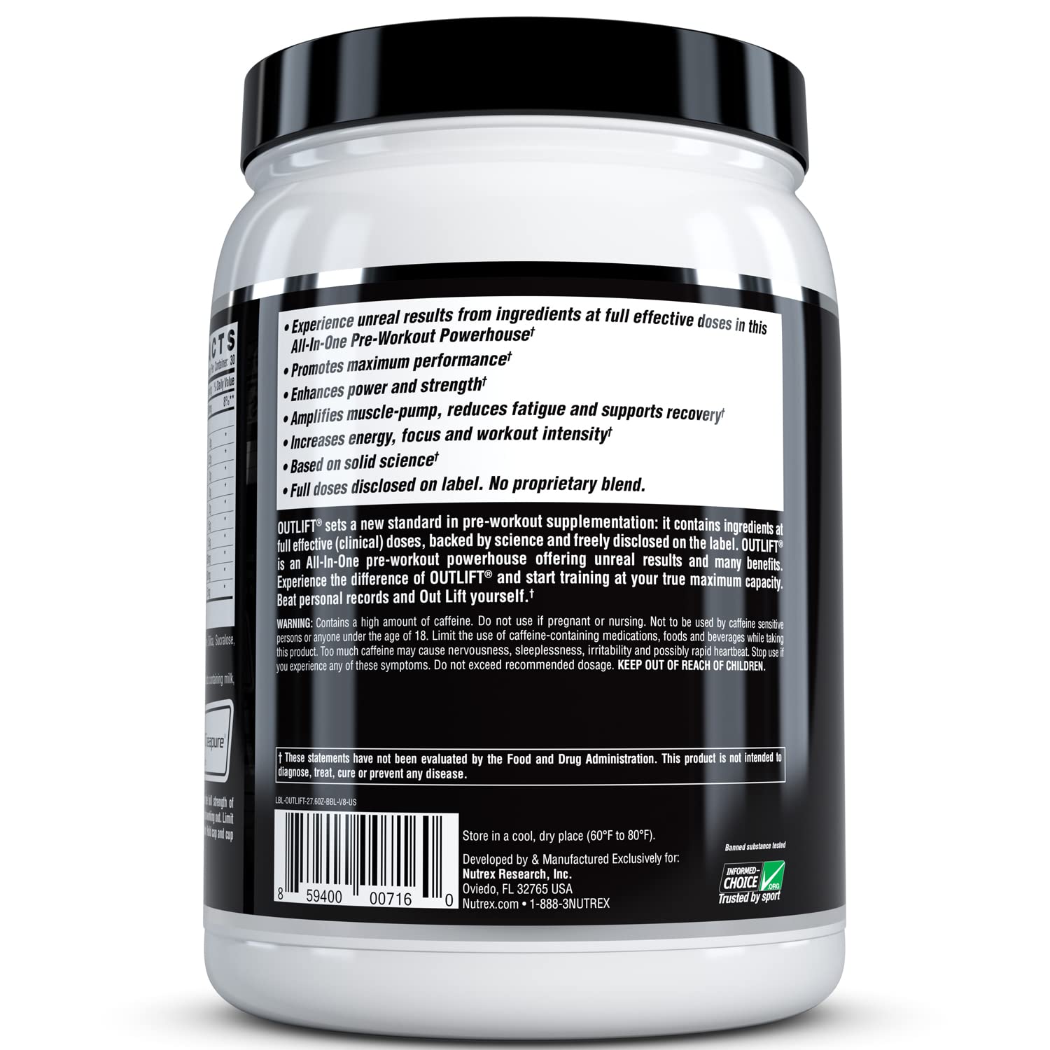 Nutrex Outlift Clinically Dosed Pre Workout Powder with Creatine, 8G Citrulline, BCAA Nutrex ResearchBuy Supplements Australia
