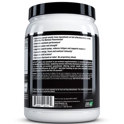 Nutrex Outlift Clinically Dosed Pre Workout Powder with Creatine, 8G Citrulline, BCAA Nutrex ResearchBuy Supplements Australia