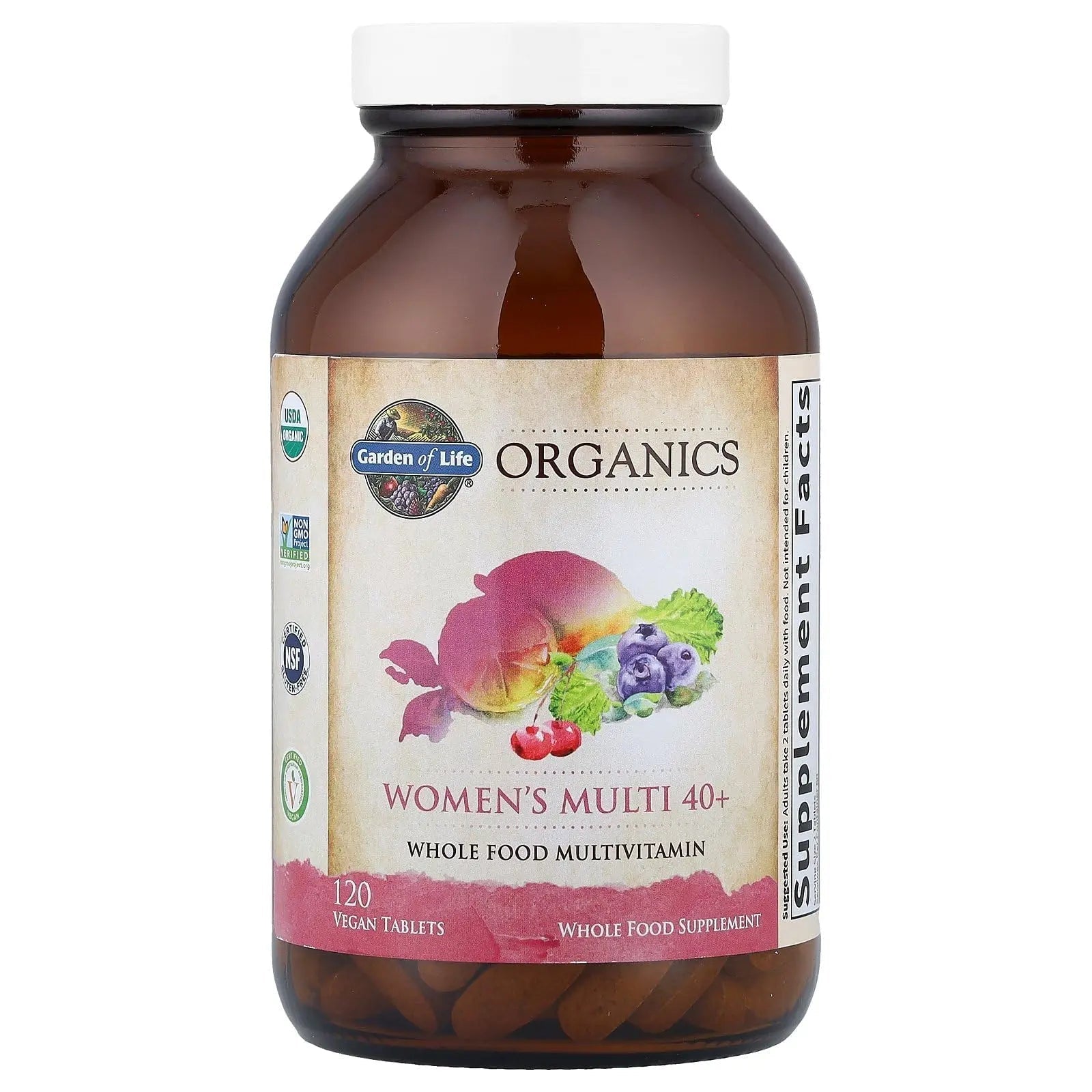 Garden of Life Multivitamin for Women 40 Plus, Organics Womens Vitamins, Hormone & Breast Health Support Blend Garden of Life
