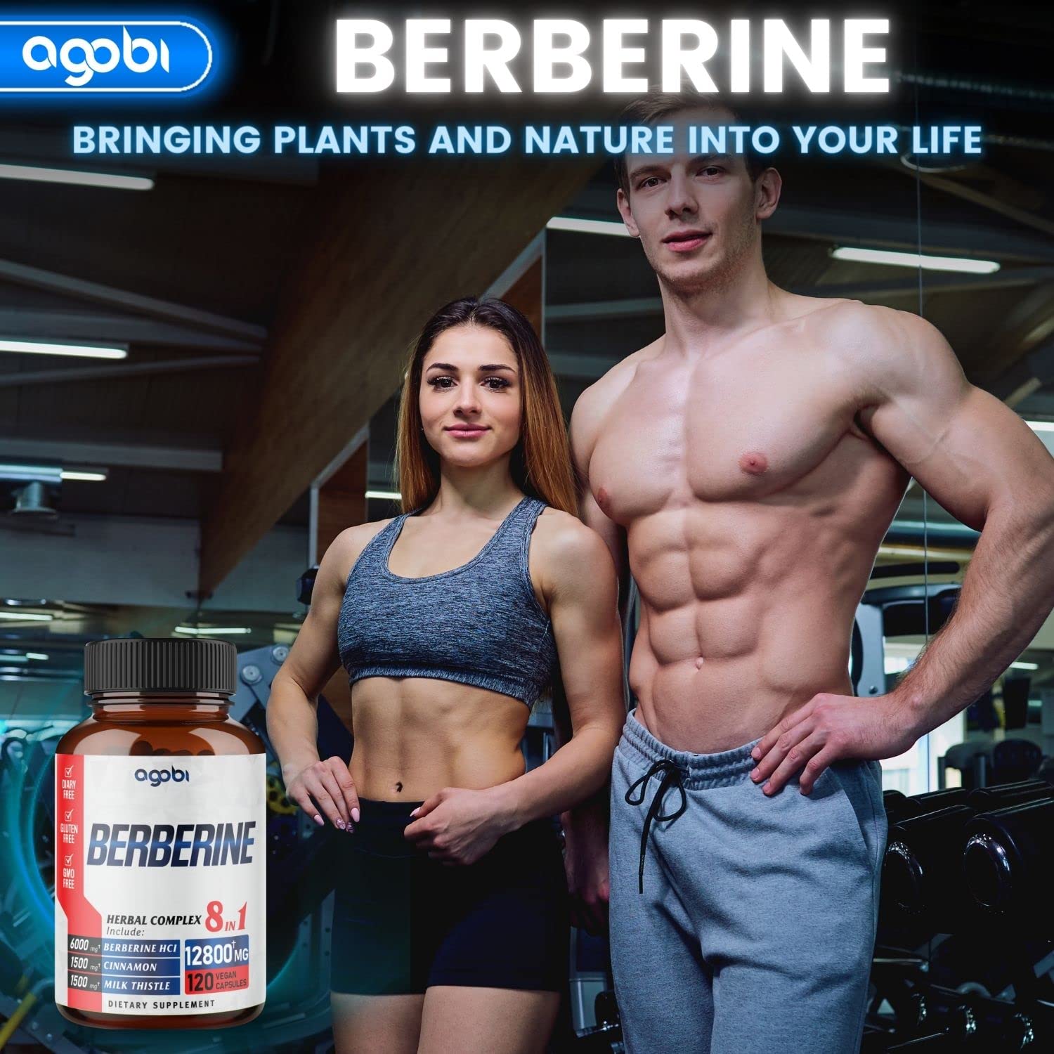 120 Capsules - Berberine Supplement 12800mg with Ceylon, Milk Thistle, Turmeric agobiBuy Supplements Australia