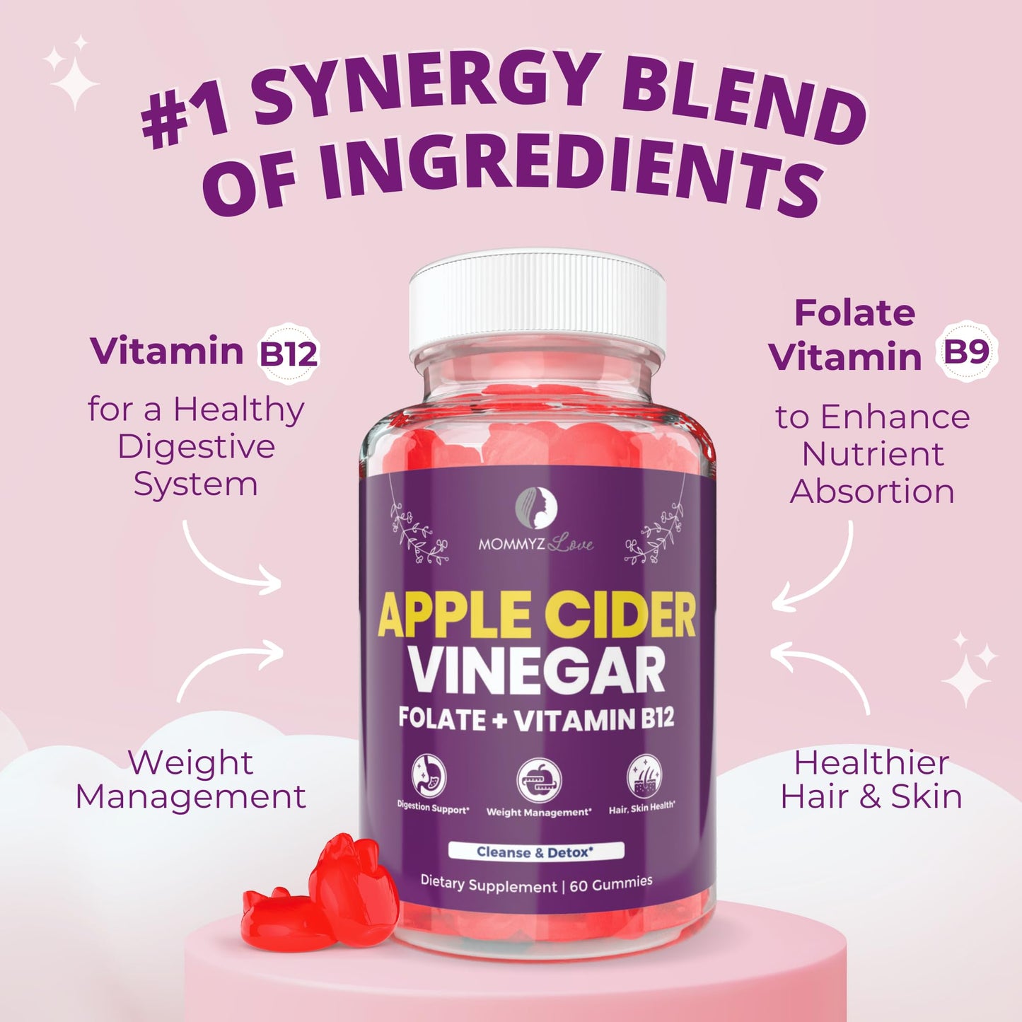 Probiotics for Vaginal Probiotics for Vaginal Odor Control, Balanced PH Levels Plus Apple Cider Vinegar Gummies Mommyz LoveBuy Supplements Australia