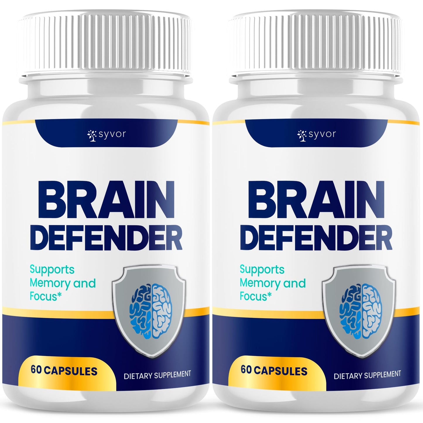 (2 Pack) Brain Defender Supplement Pills, Official Brain Defender Advanced Formula Nootropic Capsules, All Natural Health and Wellness Support Formula Maximum Strength Braindefender (120 Capsules) SyvorBuy Supplements Australia