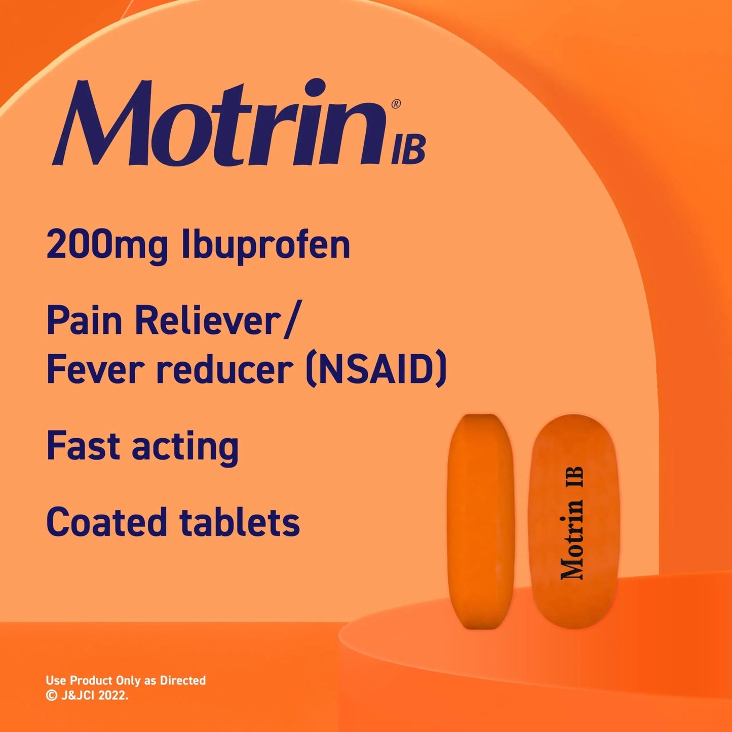Motrin IB Ibuprofen 200mg Tablets, Ibuprofen Pain & Fever Reliever for Headache, Backache, Muscular Aches, Menstrual Pain & Minor Arthritis Pain, Over-The-Counter NSAID Medicine, 225 ct MotrinBuy Supplements Australia