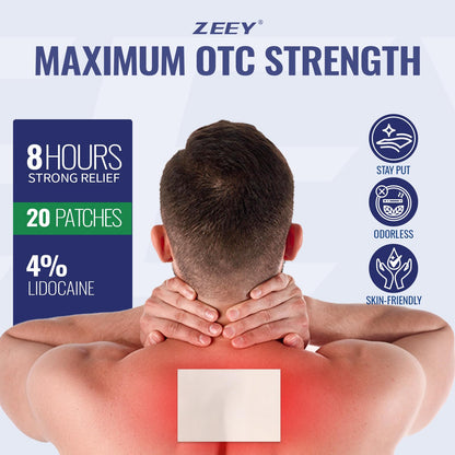 ZEEY 4% Lidocaine Pain Relief Patches, Maximum Strength OTC, for Back, Knee, Neck, Shoulders, Joints, Muscle Soreness, Fast Acting, Topical Anesthetic, Large Gel Patch, 5.5" x 3.94", 20Ct ZEEYBuy Supplements Australia