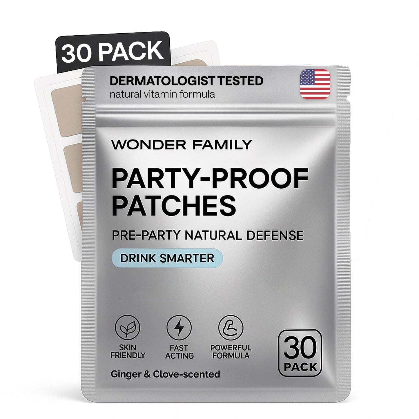 Recovery Patches for Men & Women – Grey Pack Morning Relief After Parties, Drinking & Nights Out – With B-Complex, Vitamins A C D E, Glutathione, Boswellia & Herbal Antioxidants – 30 Patches WONDER FAMILYBuy Supplements Australia