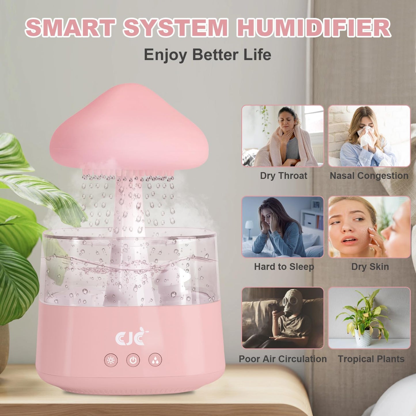 Humidifiers for Bedroom, 7 Color-Changing Led Night Lights, Aromatherapy Essential Oil cjcBuy Supplements Australia