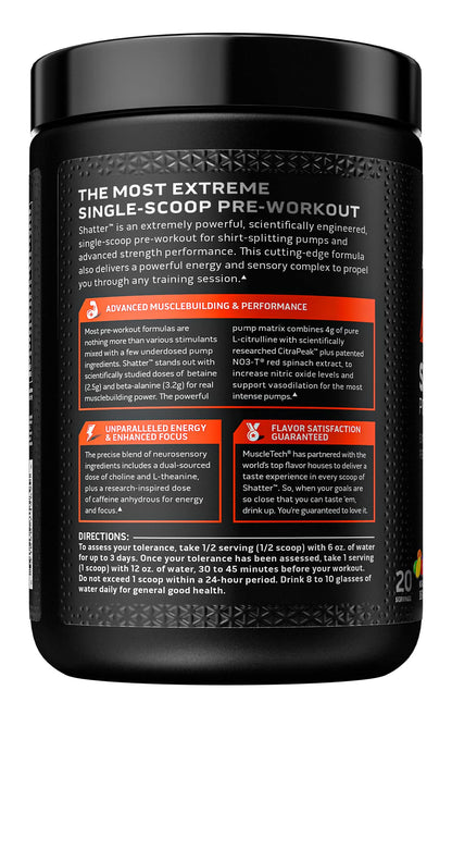 Pre Workout Powder MuscleTech Shatter Pre-Workout PreWorkout Powder MuscleTechBuy Supplements Australia