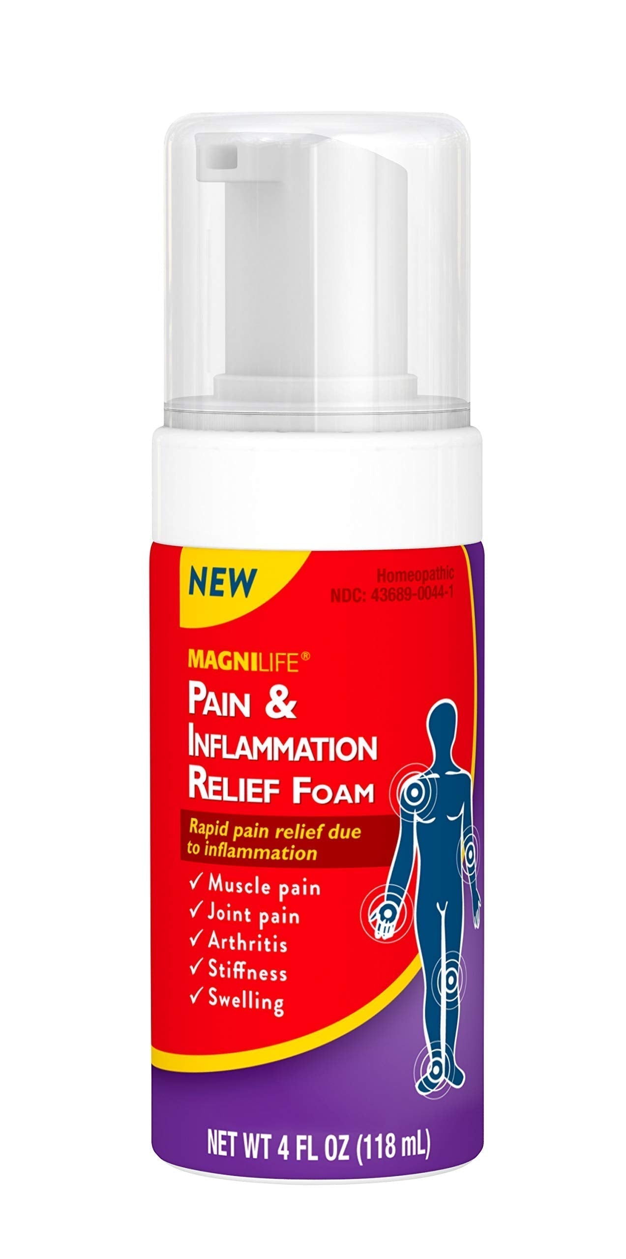 MagniLife Pain & Inflammation Relief Foam, 4 oz, Non-Greasy Arthritis Pain Reliever for Muscle, Joint, Knee, Hip, Back, Foot, Helps Ease Stiffness, Soreness, Swelling & Everyday Discomfort MagniLifeBuy Supplements Australia