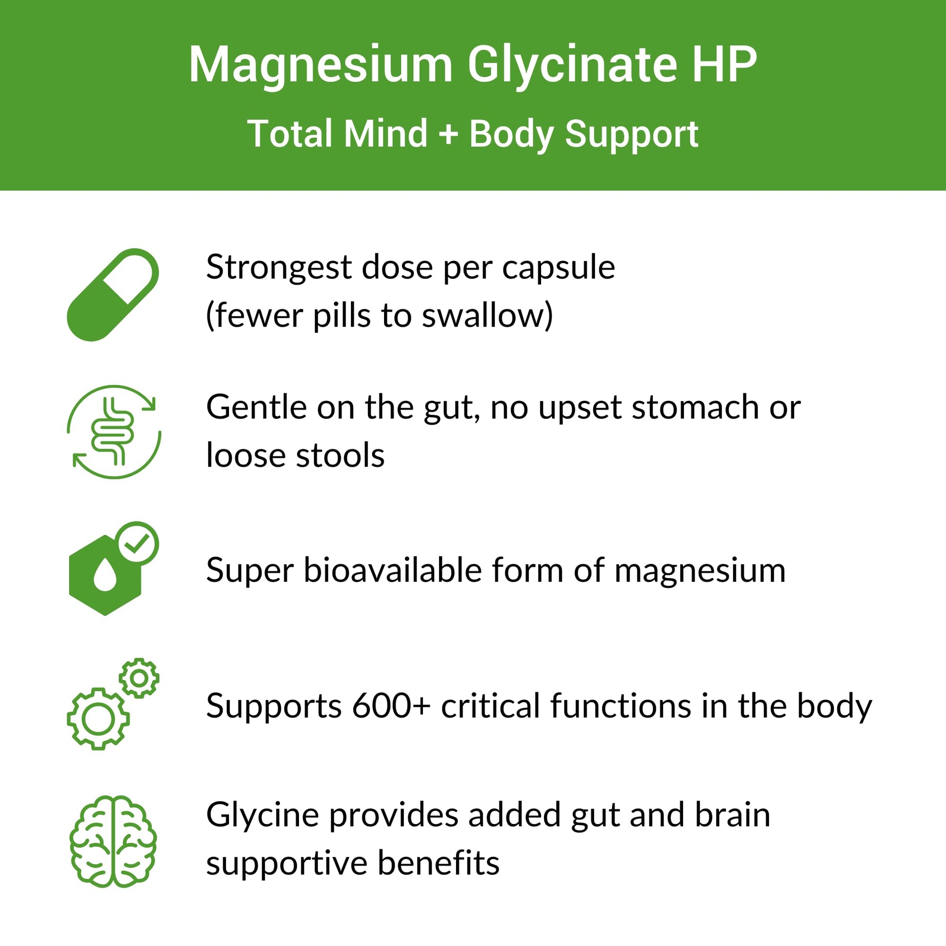 Healthy Gut Magnesium-HP | Ultra Pure Magnesium Glycinate Capsules with Zero Fillers | 180 mg Magnesium Glycinate | 90 Servings Healthy GutBuy Supplements Australia