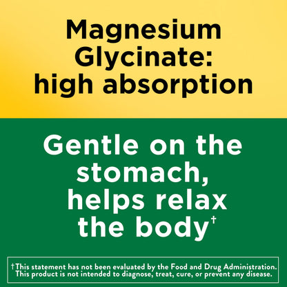 Nature Made Magnesium Glycinate 200 mg per serving, Magnesium Supplement for Muscle, Heart, Nerve and Bone Support, 180 Magnesium Bisglycinate Capsules, 90 Day Supply Nature MadeBuy Supplements Australia