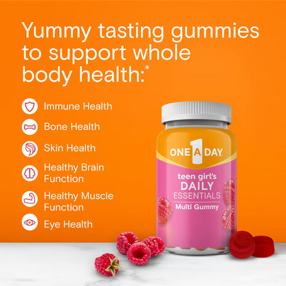 One A Day Teen Girl’s Daily Essentials Multivitamin Gummies, Teen Girl Multivitamins with Biotin, Vitamin B12 and B6, Vitamin C ONE A DAYBuy Supplements Australia