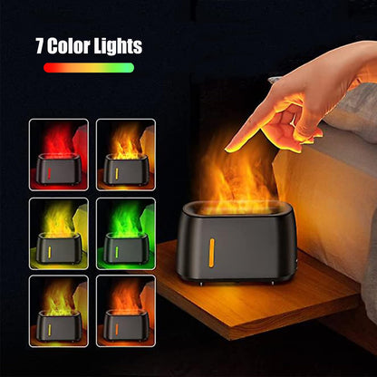 Flame Diffuser Humidifier 240ML for Essential Oils, Smart Timing with 7 Changeable Colors, Dual Mist AOSUMWITHUBuy Supplements Australia
