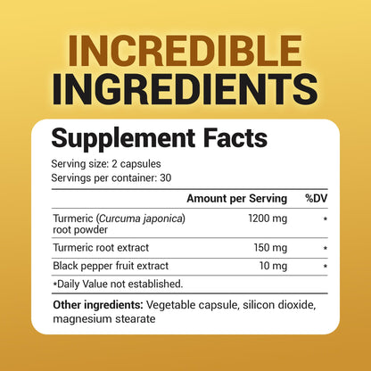 Dr. Berg (Only 2 Per Day) Turmeric Supplement with Black Pepper (BioPerine) - 1350 mg Turmeric Curcumin Supplement with 95% Curcuminoids – Turmeric Curcumin with Black Pepper – 60 Turmeric Capsules