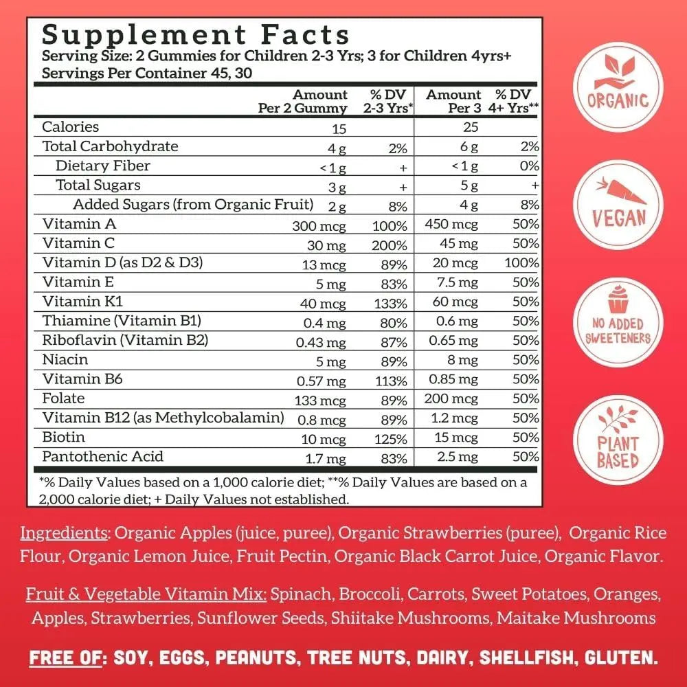 Llama Naturals Real Fruit Multivitamin Gummies | Kids & Women's Whole Food-Based Vitamins | No Added Cane Sugar | Llama NaturalsBuy Supplements Australia