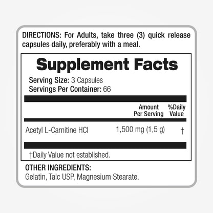Lab - l carnitine - 1500 mg per Serving, 200 Capsules, l-carnitine - High Potency of - Acetyl FITO MEDIC'SBuy Supplements Australia