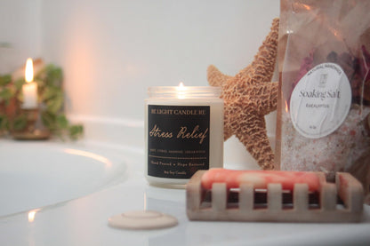Stress Relief Candle | Purpose-Driven Soy Candles | Scented Candle for Home | 8oz Long Lasting Candle Be Light Candle REBuy Supplements Australia