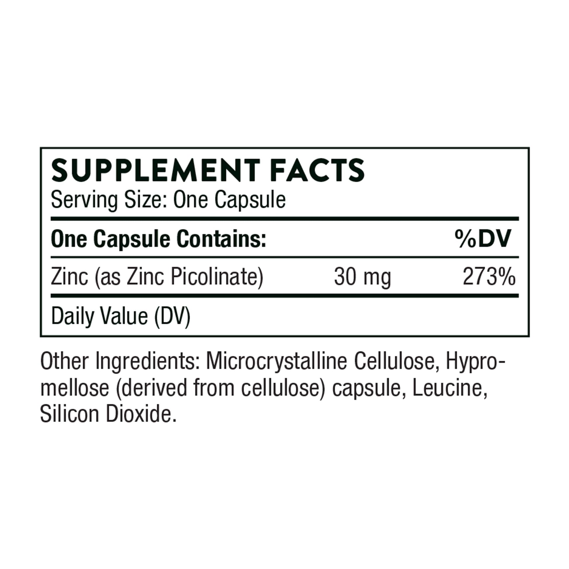 Thorne Zinc Picolinate 30 mg - Well-Absorbed Zinc Supplement for Growth and Immune THORNEBuy Supplements Australia