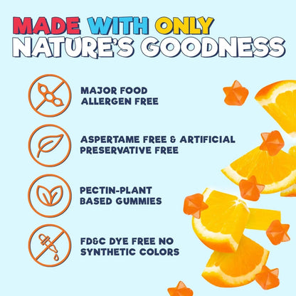 Kids Multivitamin Gummies - Improved Sugar-Free Formula - 100% Daily Folate, Kids Vitamins with Essential Vitamins A, C, D3, E, B6, B12 Nature's Nutrition
