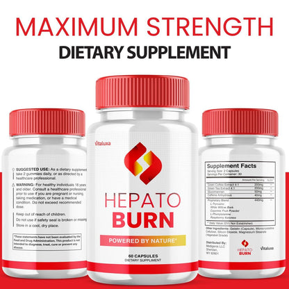 (2 Pack) Hepato Burn Capsules - HepatoBurn Supplement Pills Advanced Formula Wait Premium Blend All Natural Loss Support for Men Women, Hepataburn Reviews Maximum Strength Burner Health (120 Capsules) VitaluxaBuy Supplements Australia