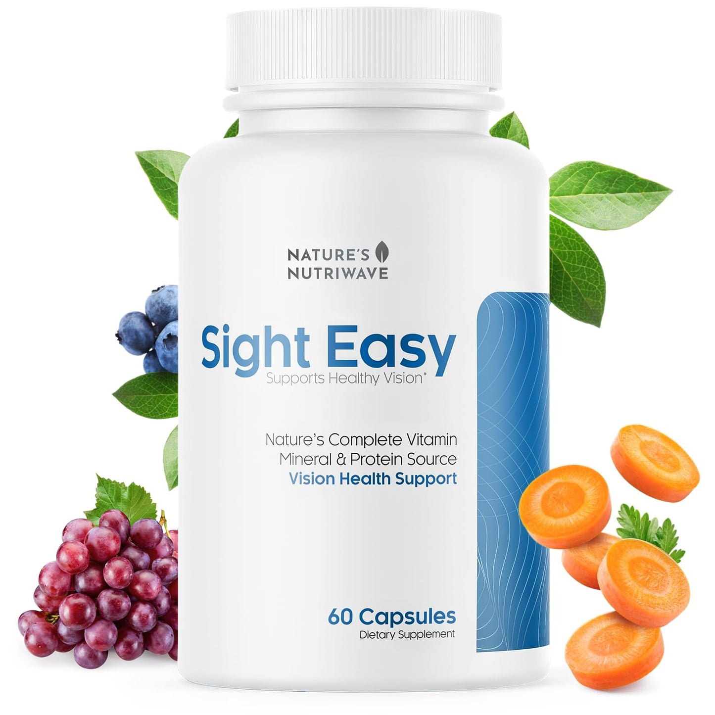 SIGHT EASY - Eye Vitamins & Mineral Supplements with Lutein & Zeaxanthin, Vitamin C, Vitamin E, Zinc and Bilberry for Healthy Vision and Eye Function Support - 60 Capsules, 1 Month Supply Nature’s NutriWaveBuy Supplements Australia