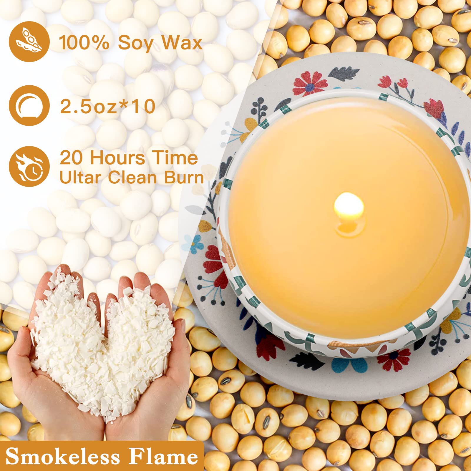 10 Pack Scented Candles Gifts, Aromatherapy Candles for Home Scented with 2 Coasters Yinuo CandleBuy Supplements Australia