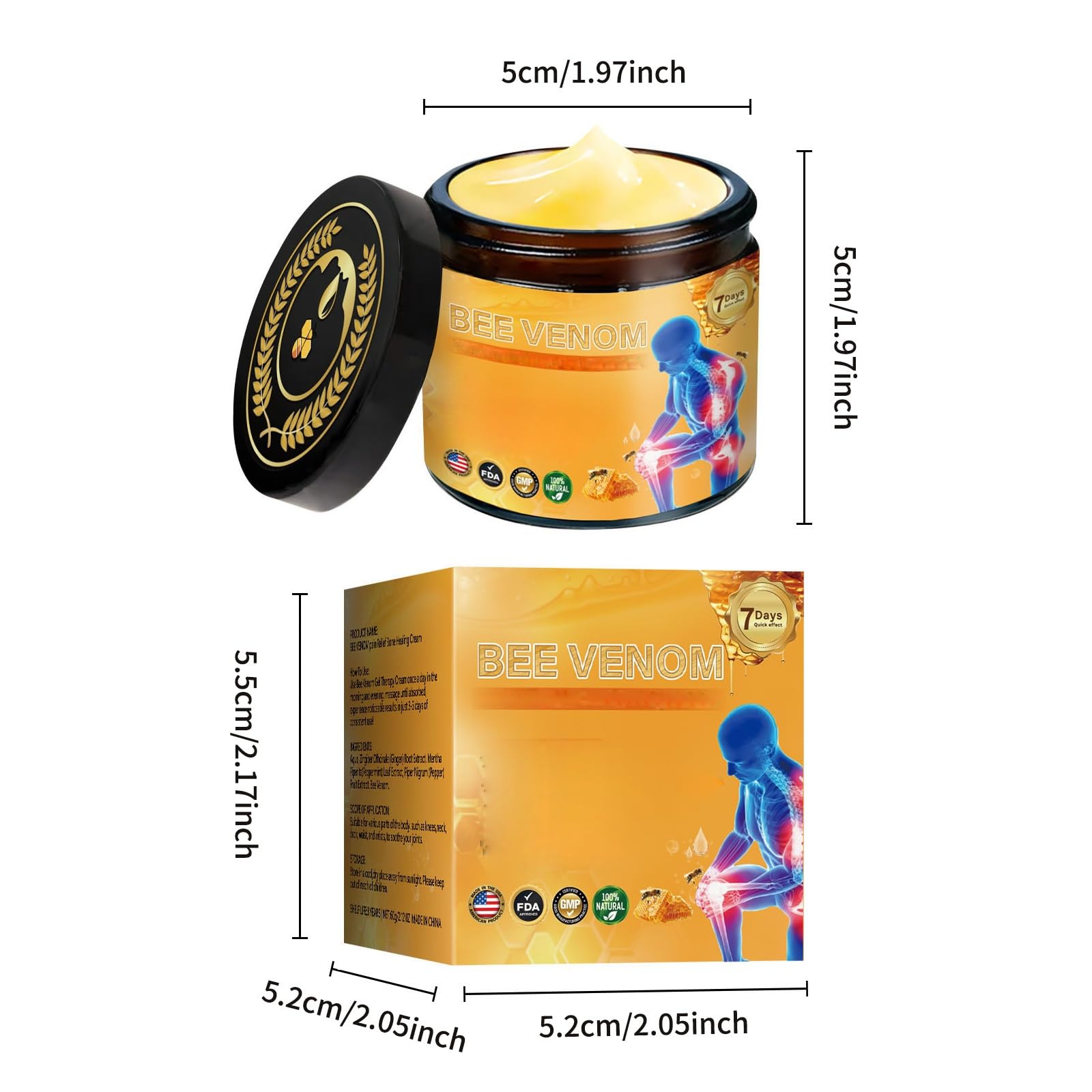 2 Pcs Bee Venom Joint Treatment Cream, Throughout Release Joint Activities Muscle and Massage Relief Gel. YaperBuy Supplements Australia