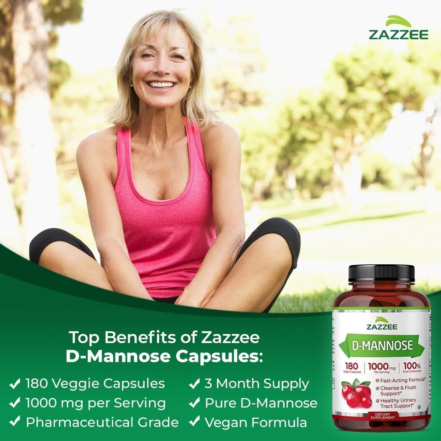 Zazzee Urinary Tract Cleanse & Detox Bundle | USDA Organic Dandelion Root Extract Capsules Plus D-Mannose 1000mg Capsules for UT & Bladder Cleansing ZazzeeBuy Supplements Australia