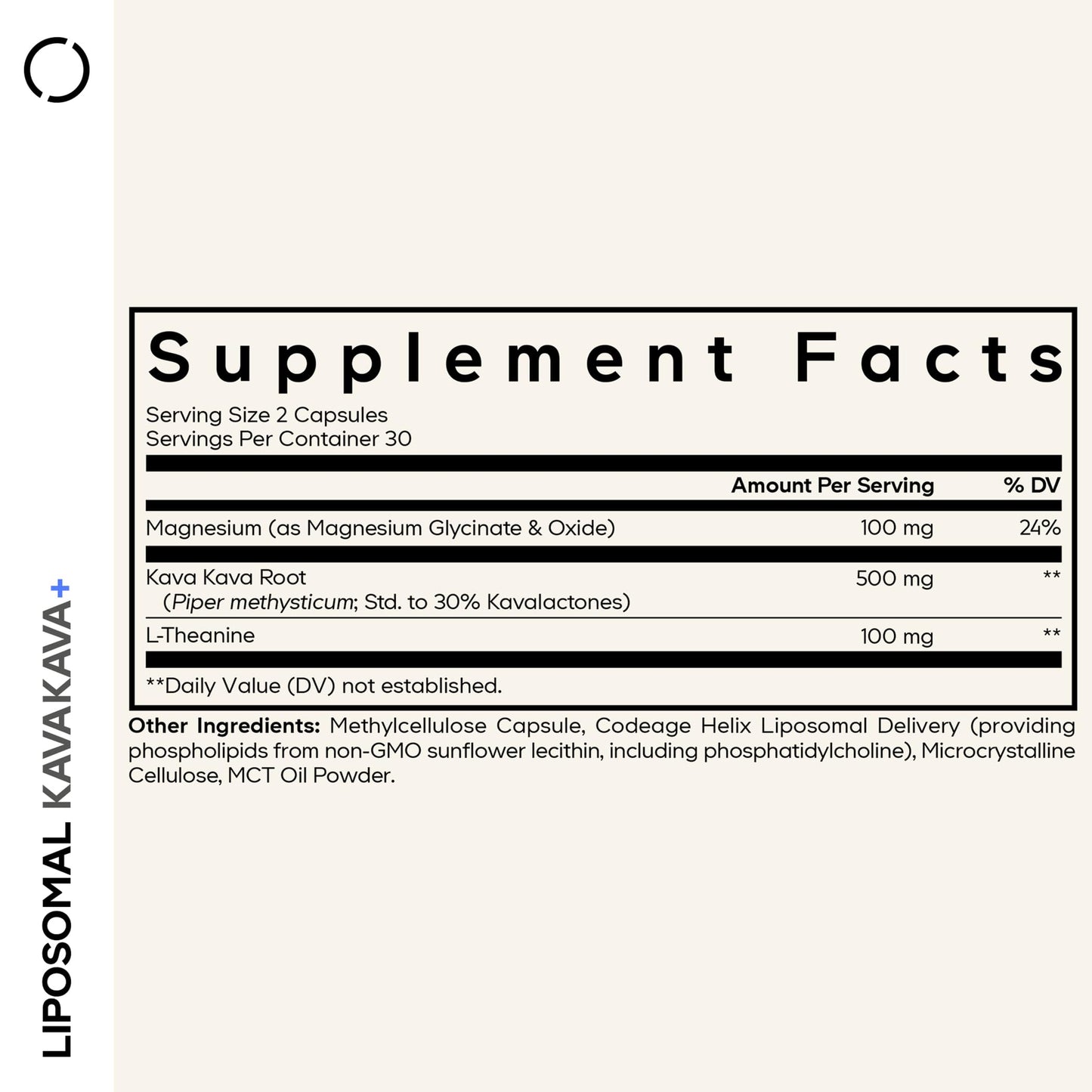 Codeage Liposomal Kava Kava+ Supplement - 500 mg 30% Kavalactones with Magnesium Glycinate - Magnesium Oxide - L-Theanine - Liposomal Delivery
