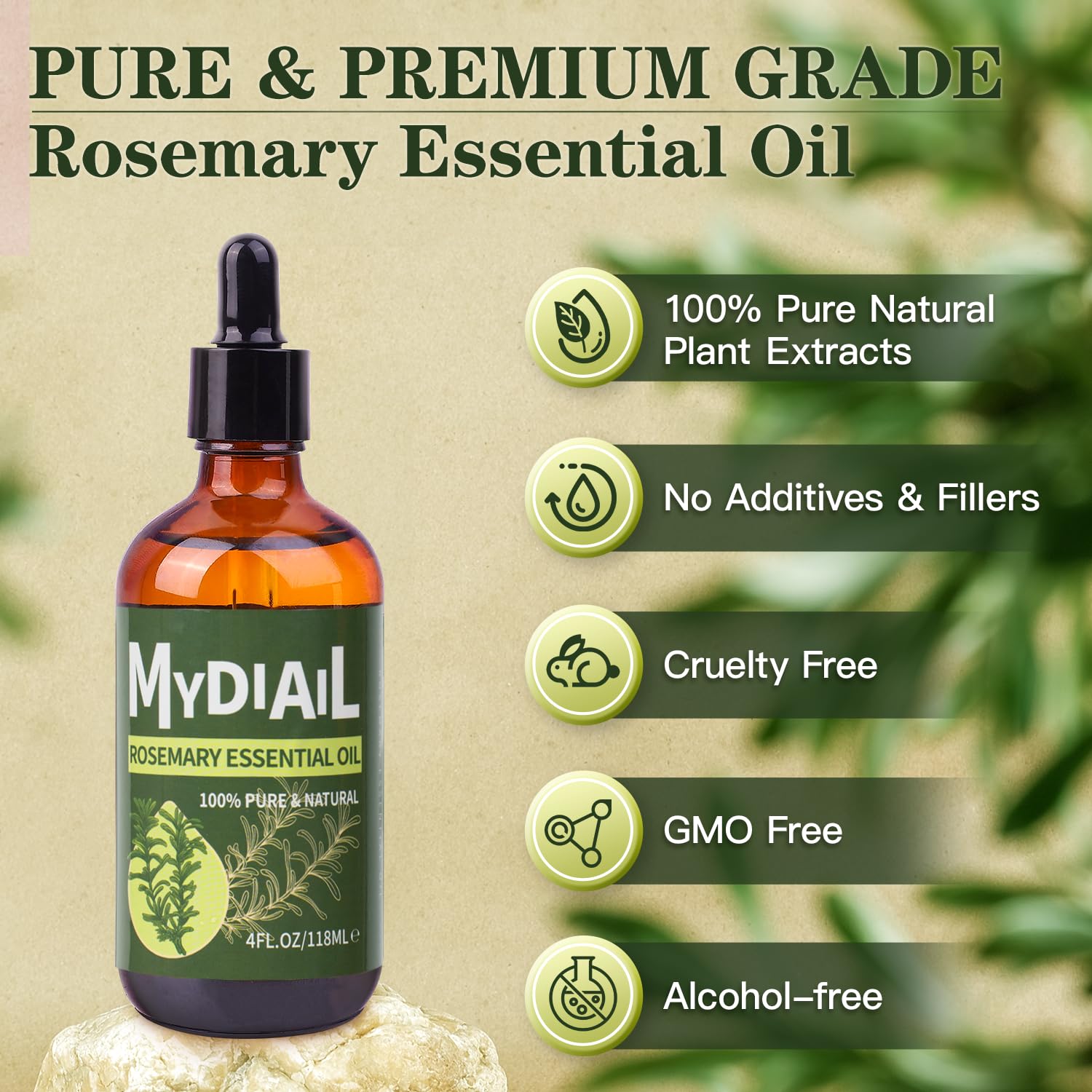 MYDIAIL Rosemary Essential Oil 4oz Pure Rosemary Oil 100% Natural Premium Essential Oil MYDIAILBuy Supplements Australia
