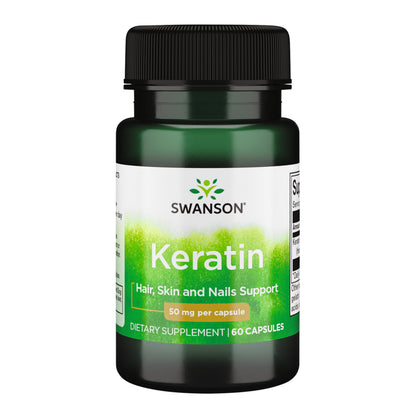 Swanson Keratin (from Tibetan Wool) - Natural Supplement Promoting Healthy Joints, Hair, Skin & Nails - Helps Nourish Healthy Connective Tissues - (60 Capsules, 50mg Each) SwansonBuy Supplements Australia