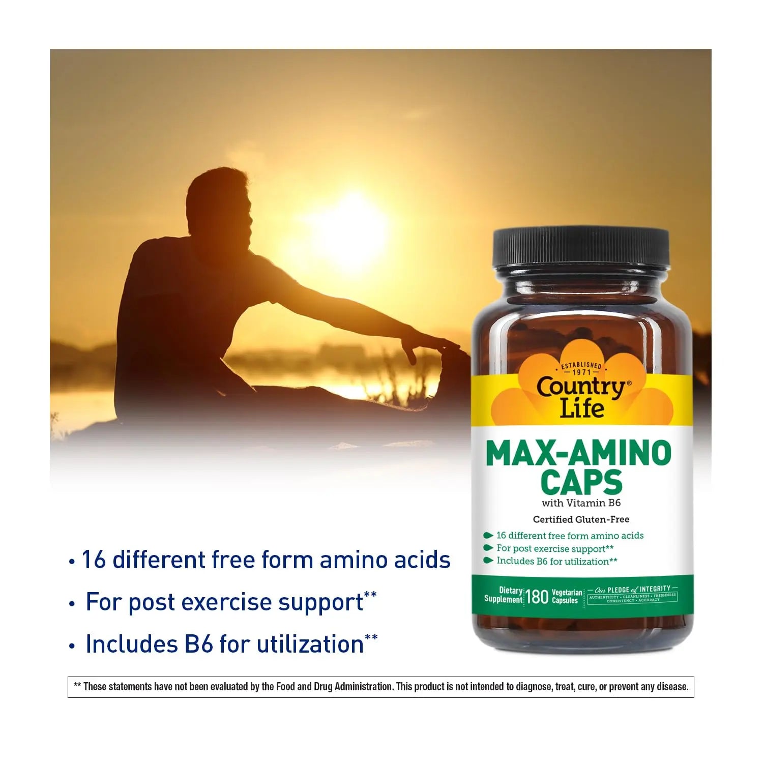Country Life Maxi-Amino 16 Amino Acids 90 Capsules Gluten Free Country LifeBuy Supplements Australia
