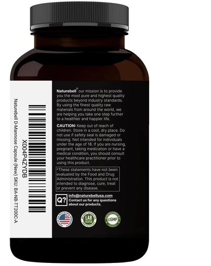 NatureBell D-Mannose 500mg Capsules (2,000mg Per Serving) | 240 Veggie Capsules + Cranberry Concentrate 40mg – Fast Acting Urinary Tract Health Pills – Ultra UTI Support for Women & Men NatureBellBuy Supplements Australia